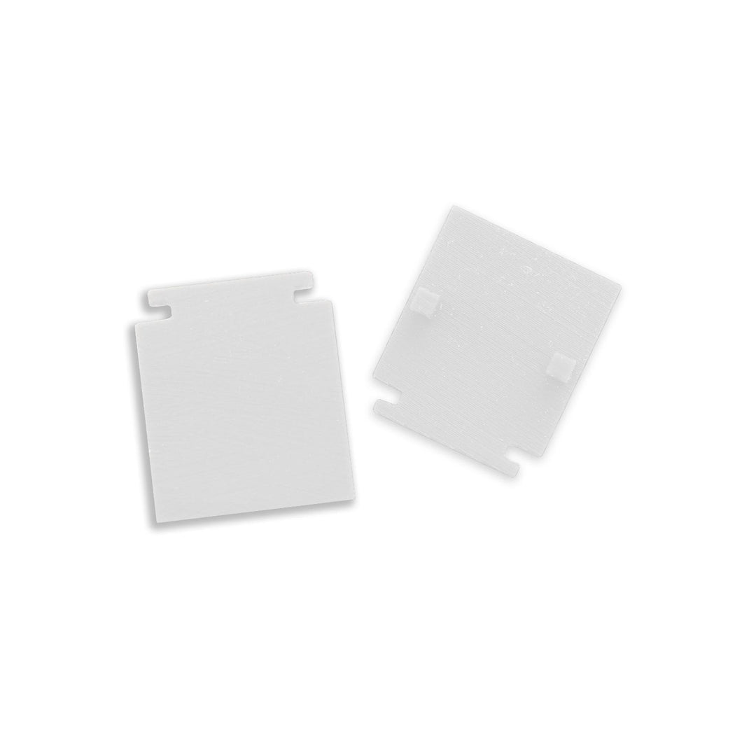 Internal end cap, white, for Track48 flat rail (H25) with translucent, flush cover, 2 pieces