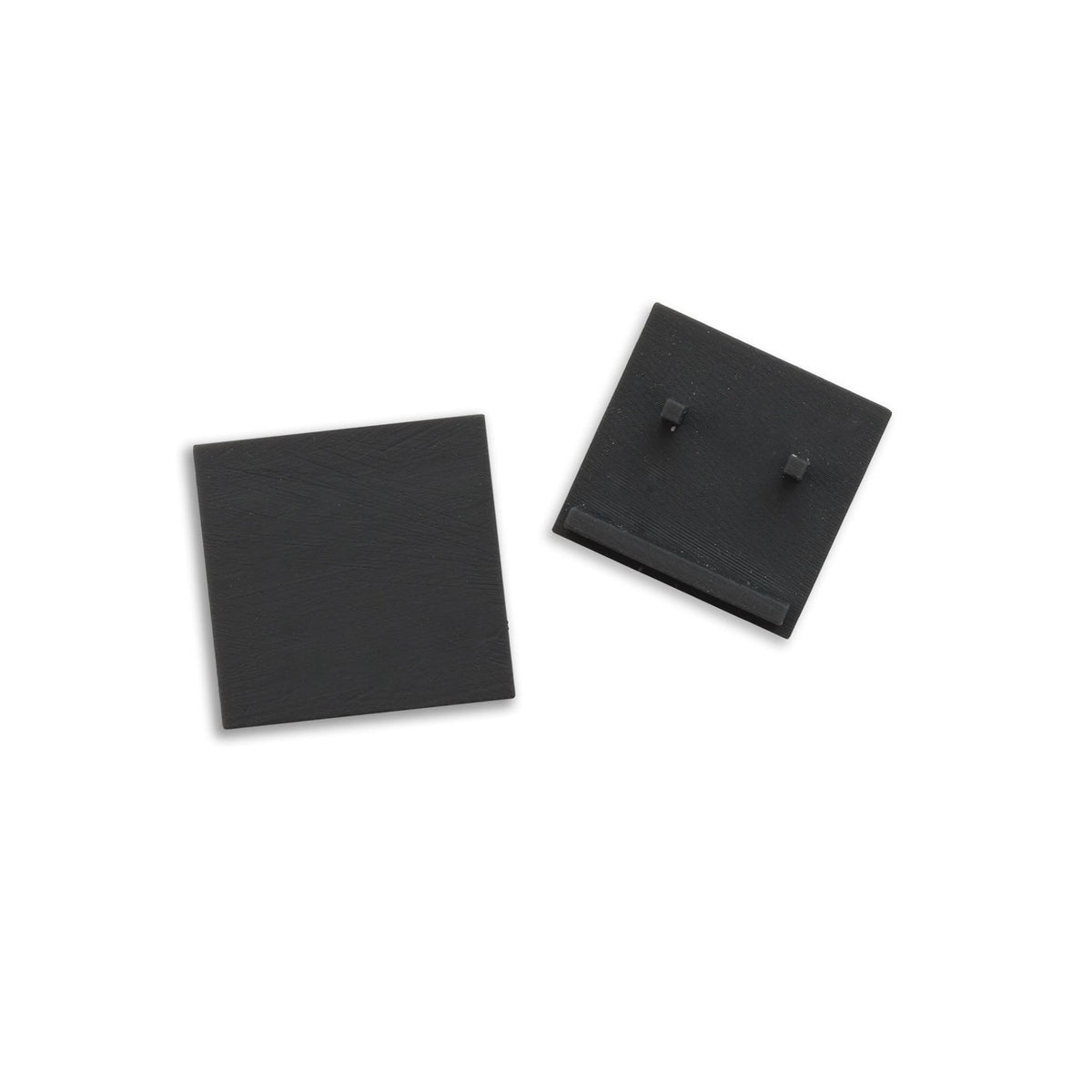External end cap, black, for Track48 flat rail (H25) with translucent, flush cover, 2 pieces