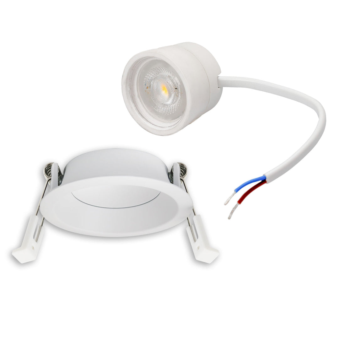 LED recessed spotlight Back68, matte white, round, 5W, CRI90, 3000K, swiveling, reversed, UGR<12, dimmable