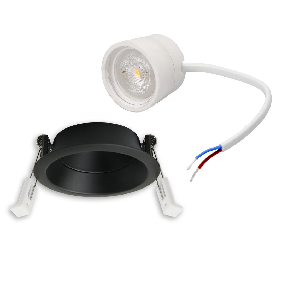 LED Einbaustr. Back68, schwarz matt, rund, 5W, CRI90, 3000K, schwenkbar, rückvers., UGR<12, dimmbar