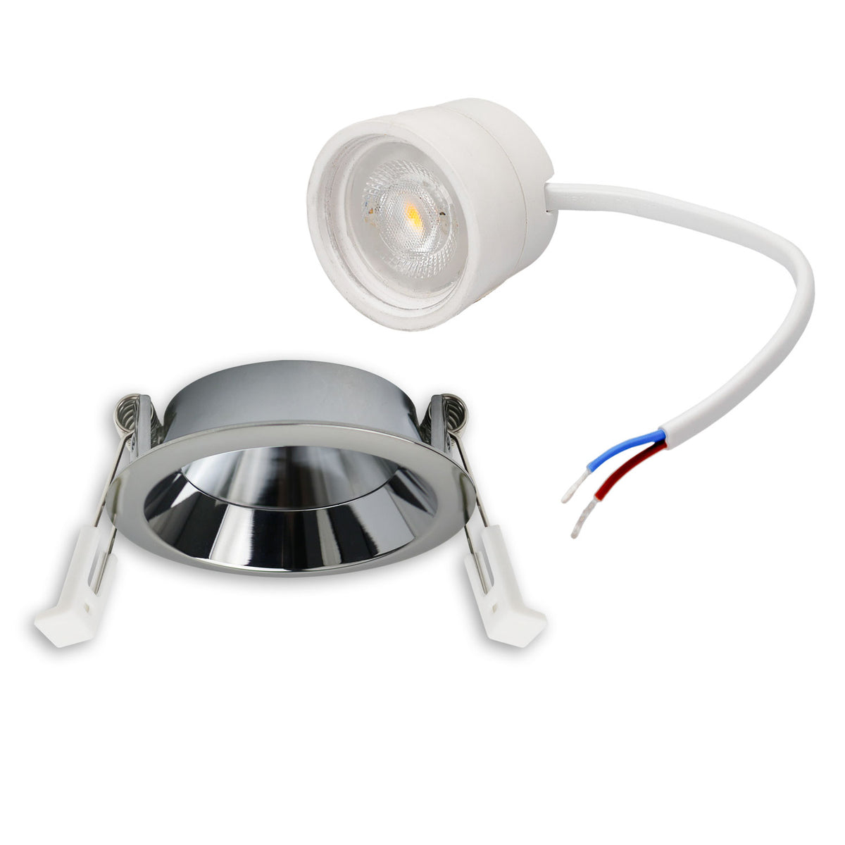 LED Einbaustr. Back68, alu glänzend, rund, 5W, CRI90, 3000K, schwenkbar, rückvers., UGR<12, dimmbar