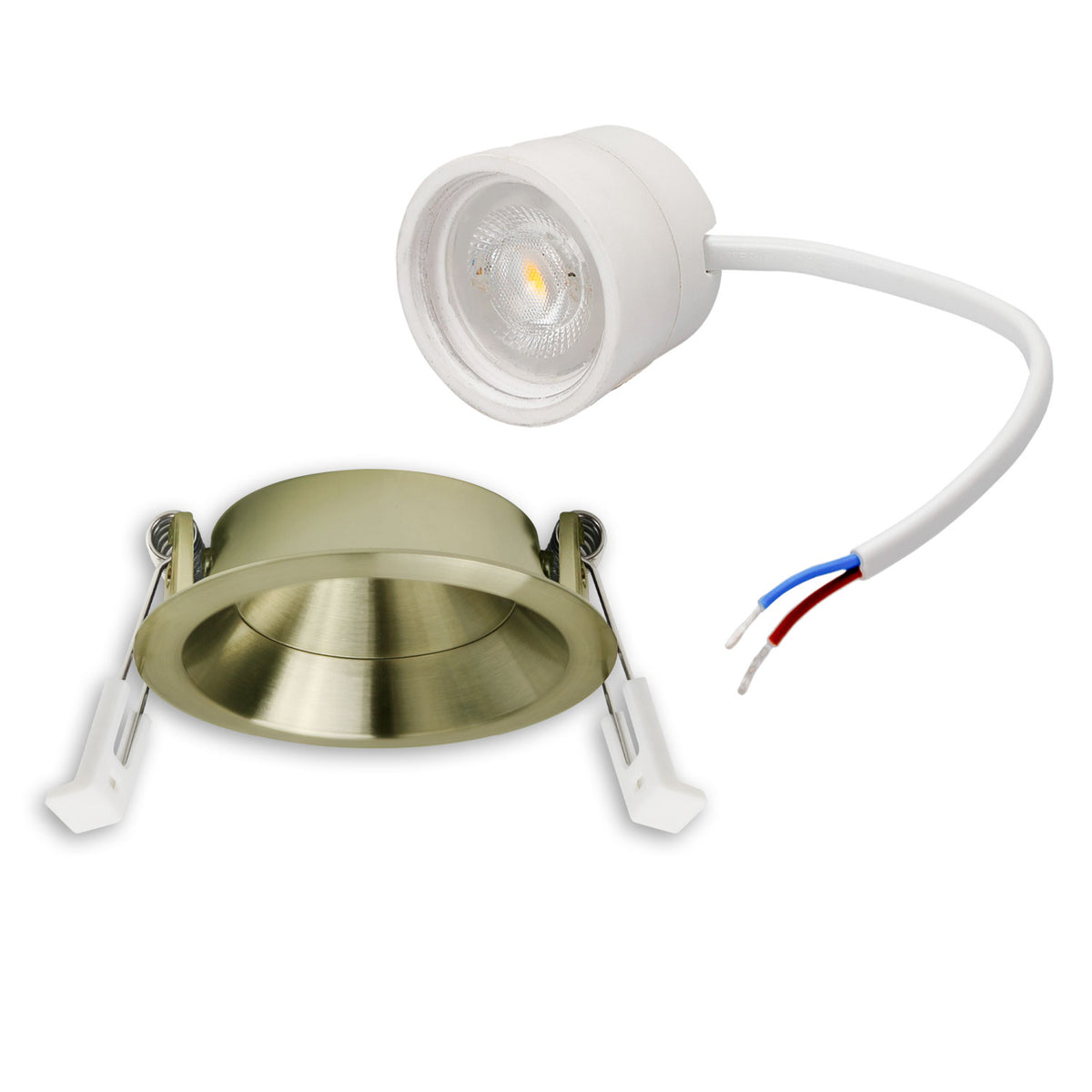 LED recessed spotlight Back68, brass-plated, round, 5W, CRI90, 3000K, swiveling, reverse-mounted, UGR<12, dimmable