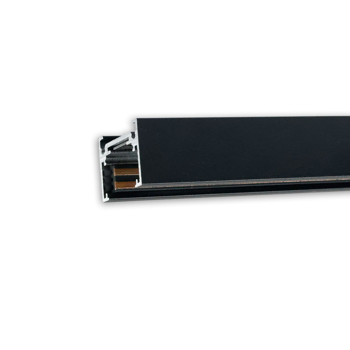 Track48 surface-mounted rail, flat, black, 300cm, 4-pole, incl. end caps and protective cover