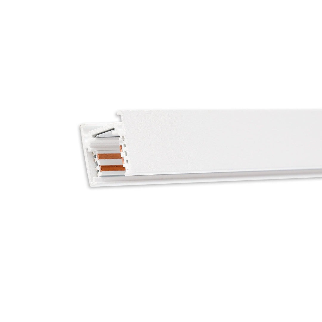 Track48 surface-mounted rail, flat, white, 200cm, 4-pole, incl. end caps and protective cover
