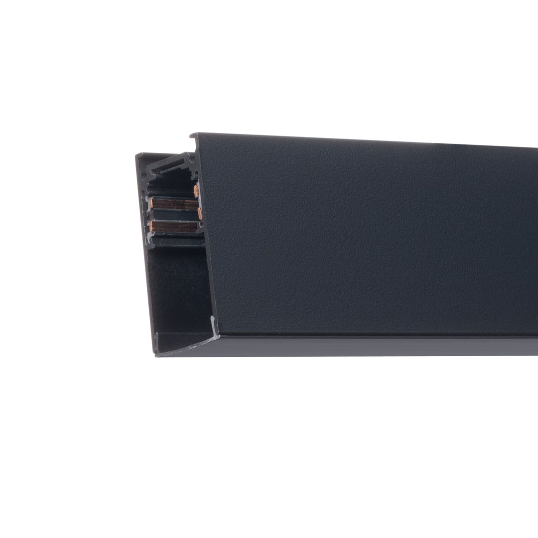 Track48 surface-mounted rail, black, 300cm, 4-pole, including end caps and protective cover