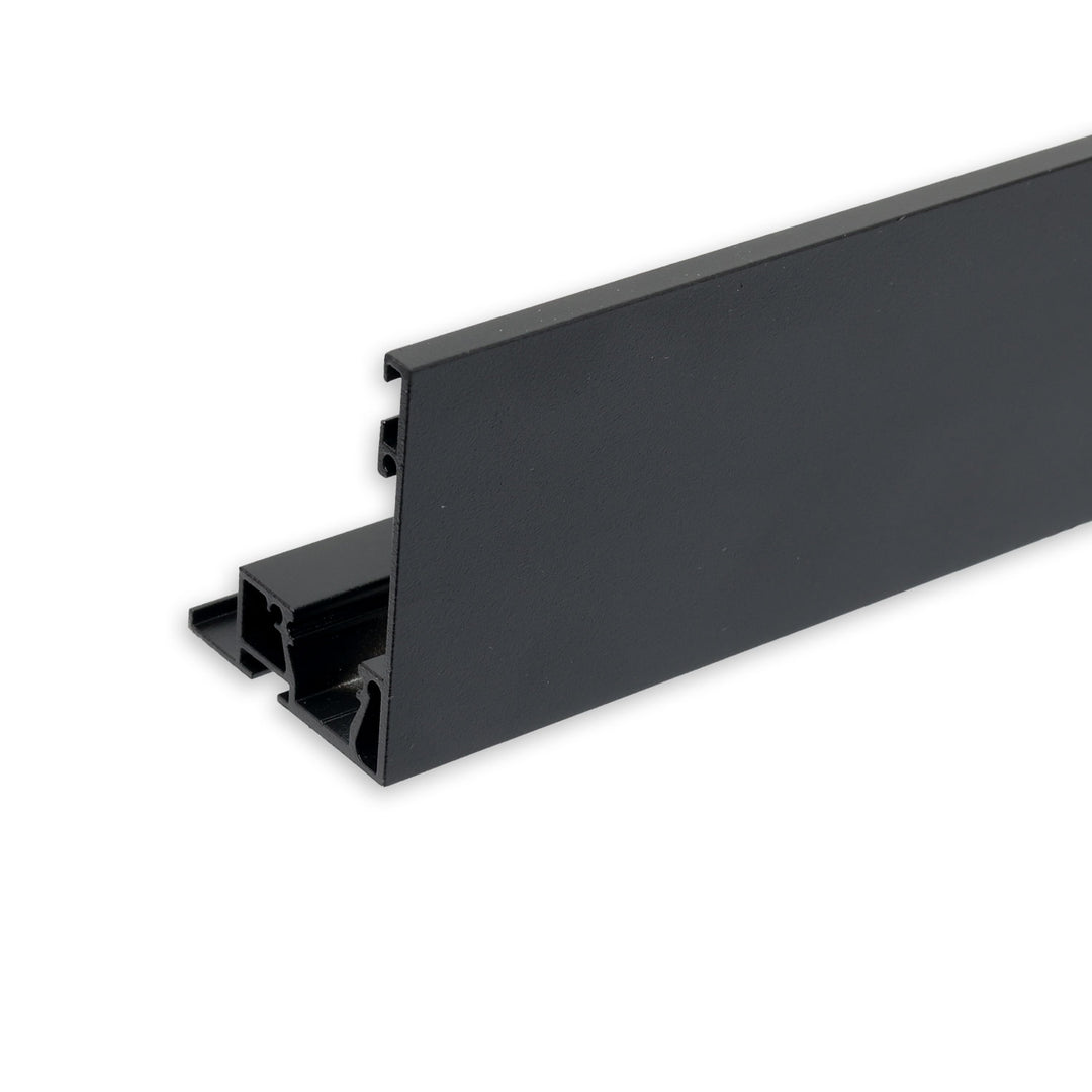 VISOR cornice cover with light line option for curtain profile, black RAL 9005