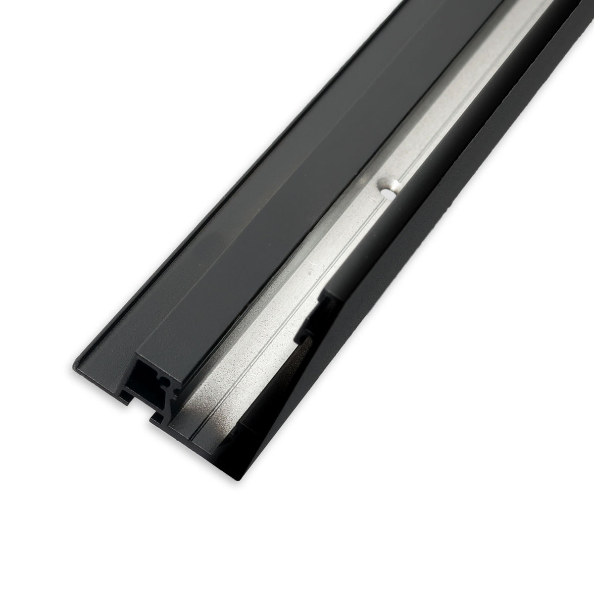 VISOR cornice cover with light line option for curtain profile, black RAL 9005