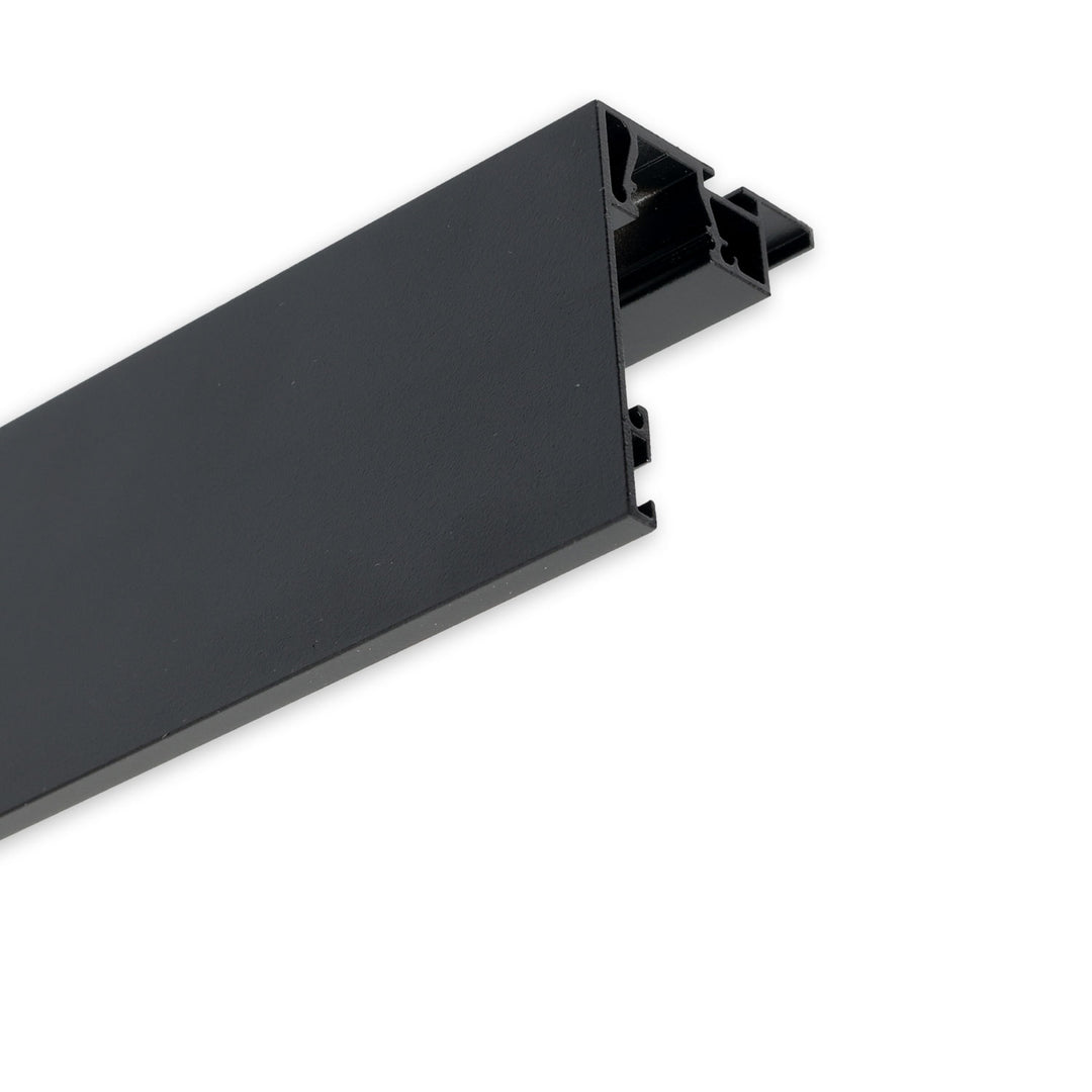 VISOR cornice cover with light line option for curtain profile, black RAL 9005