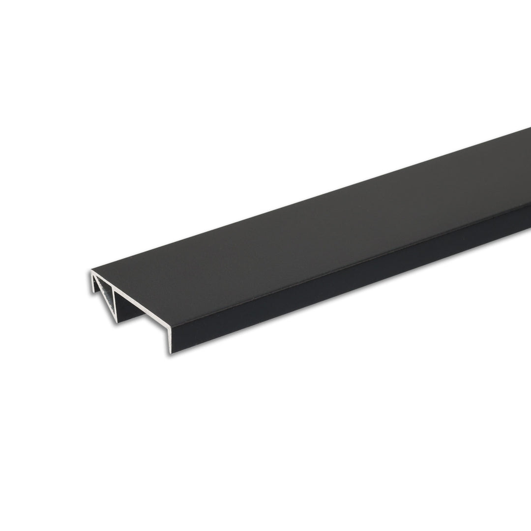 LED shelf edge profile FURNIT10 SHELF, 19mm, aluminum, black, RAL9005