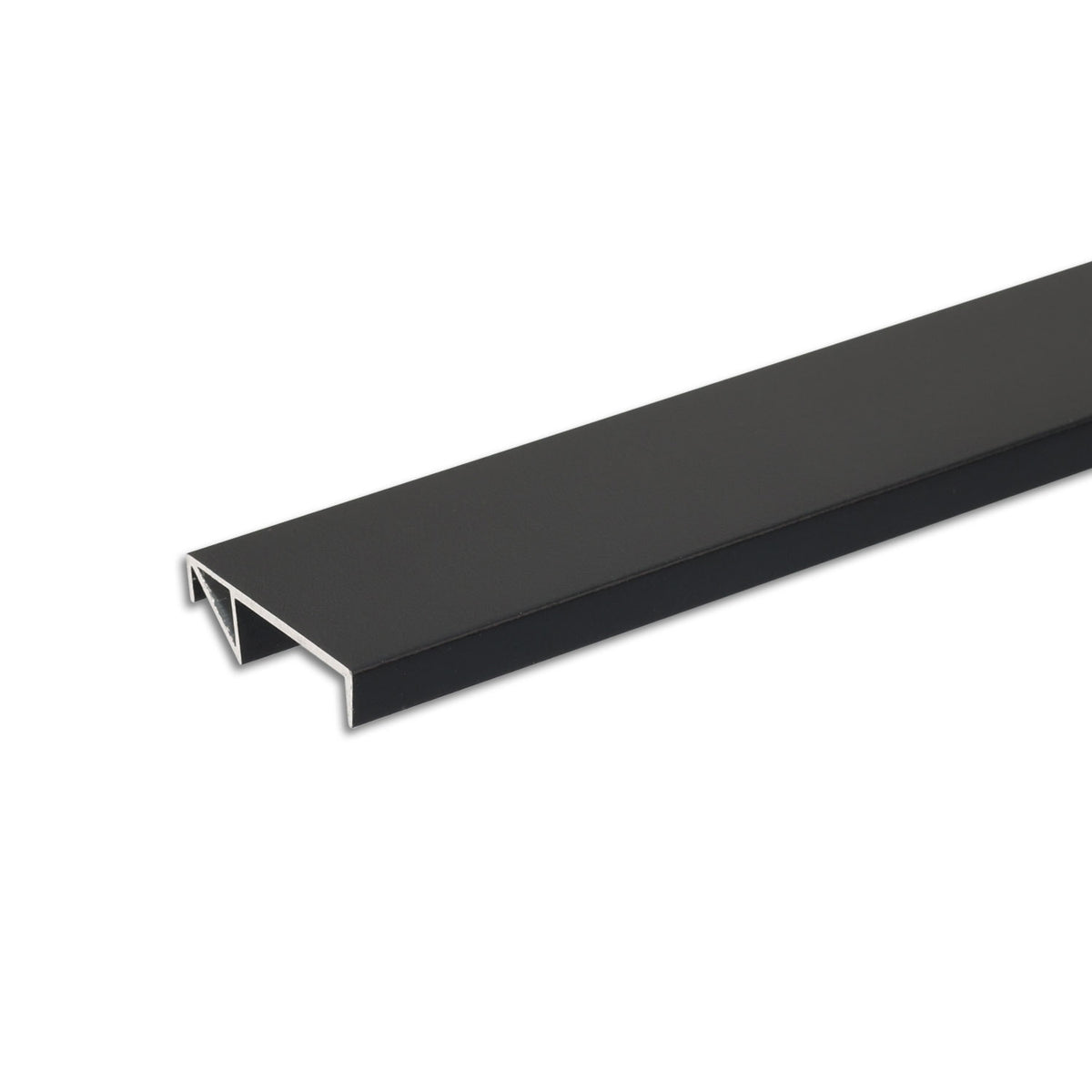 LED shelf edge profile FURNIT10 SHELF, 19mm, aluminum, black, RAL9005