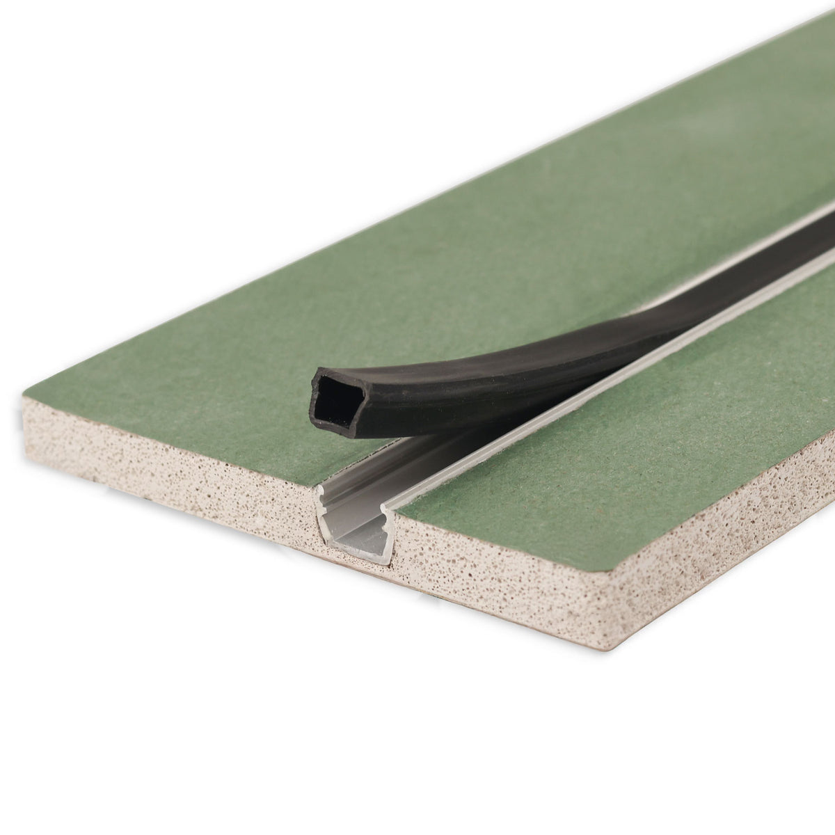 Plaster 10 One plasterboard for damp rooms, 12.5mm, with profile insert including protective cover, 200cm