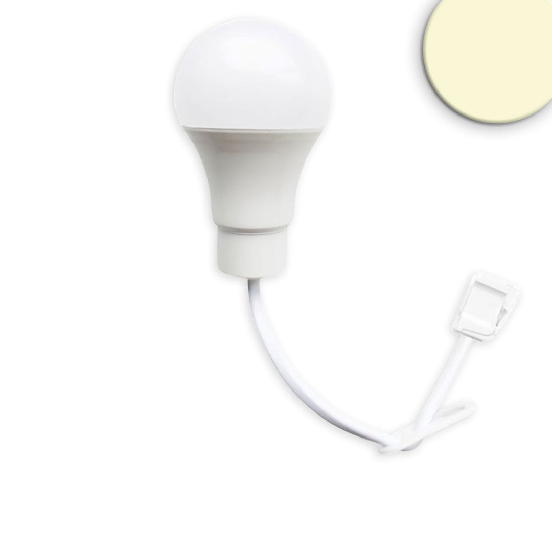 Construction socket E27 SET with spring clamp, eyelet and permanently mounted 9W warm white LED bulb