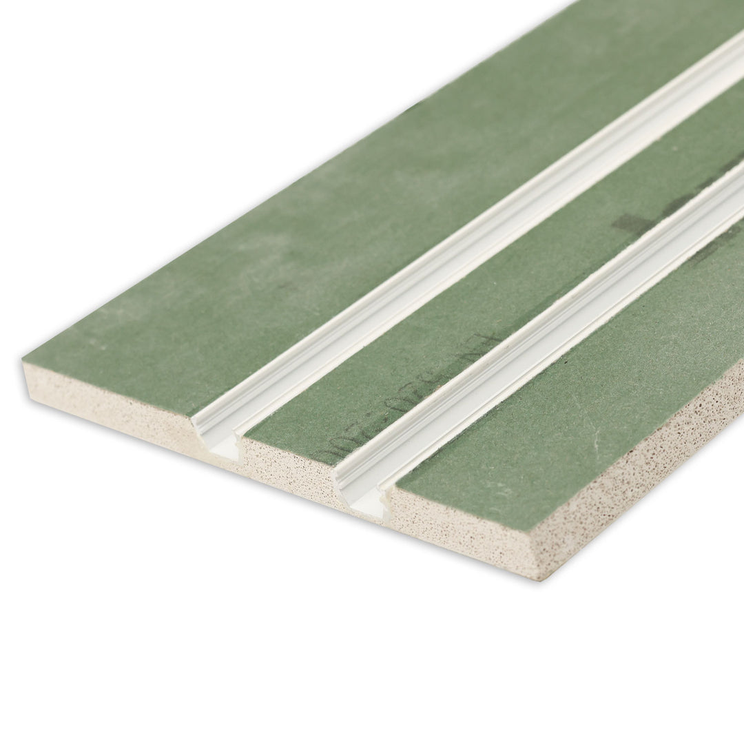 Plaster 10 Double gypsum plasterboard for damp rooms, 12.5mm, with profile insert including protective cover, 100cm