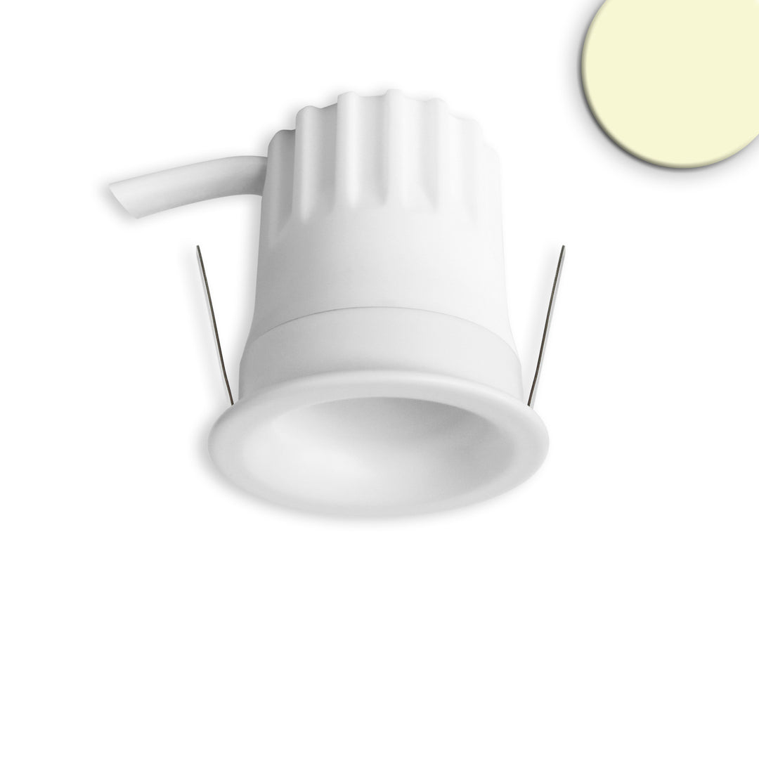LED recessed spotlight BACK32, matte white, round, 5W, CRI90, 2700K, recessed, honeycomb, dimmable
