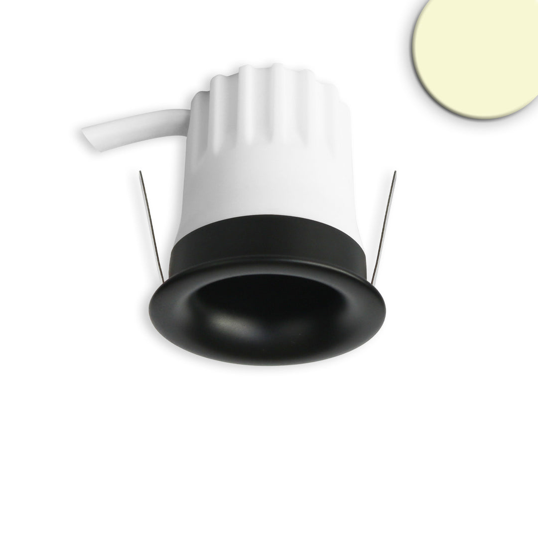 LED recessed spotlight BACK32, matte black, round, 5W, CRI90, 3000K, recessed, honeycomb, dimmable