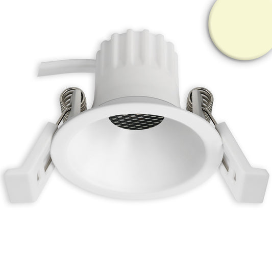 LED recessed spotlight BACK45, matte white, round, 5W, CRI90, 3000K, recessed, honeycomb, dimmable