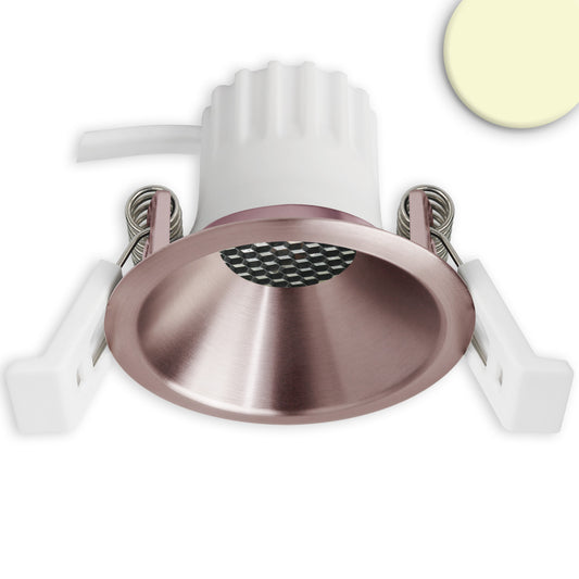 LED recessed spotlight BACK45, rose gold, round, 5W, CRI90, 3000K, recessed, honeycomb, dimmable