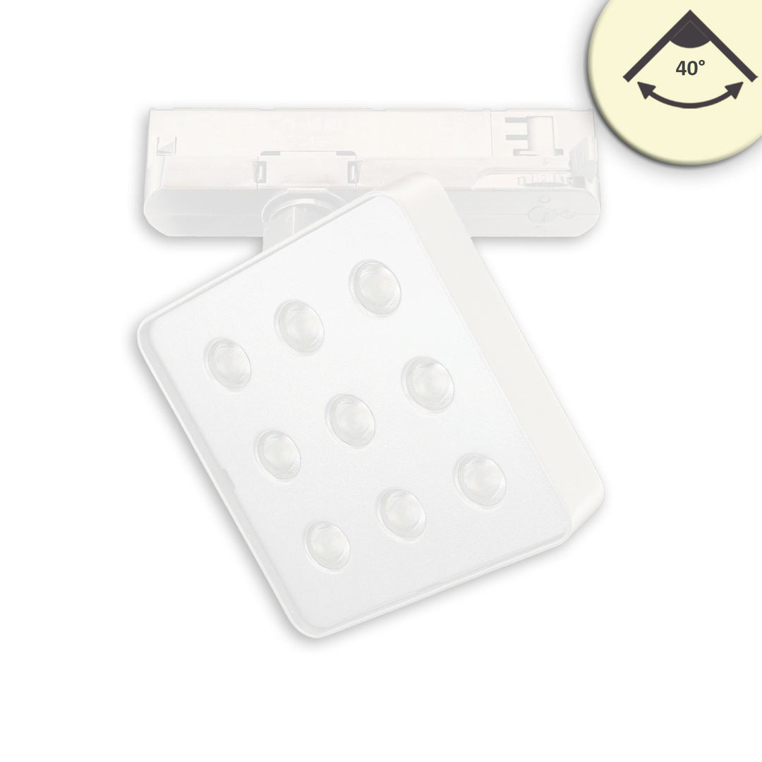3-phase track spotlight MATRIX, 20W, 40°, white, 4000K, UGR<19
