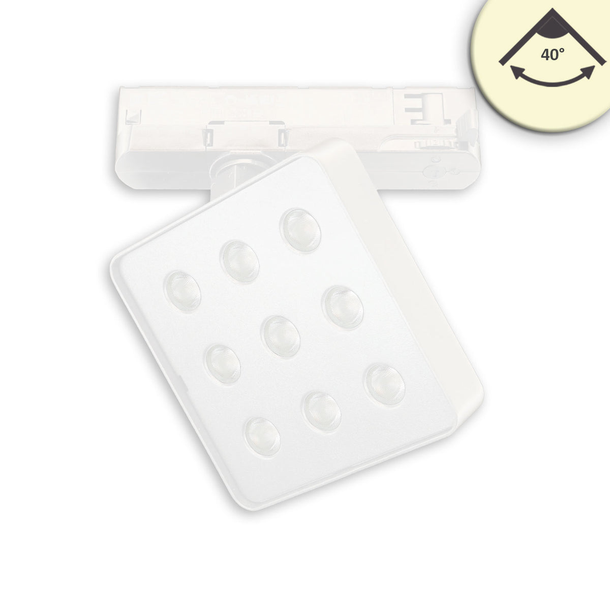 3-phase track spotlight MATRIX, 20W, 40°, white, 4000K, UGR<19