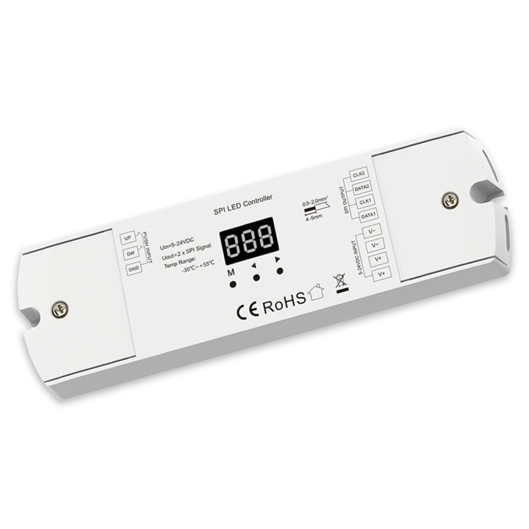 LED Dual-Push-SPI-Controller für 8-960 Pixel sequenziell, 5-24V DC, 15A
