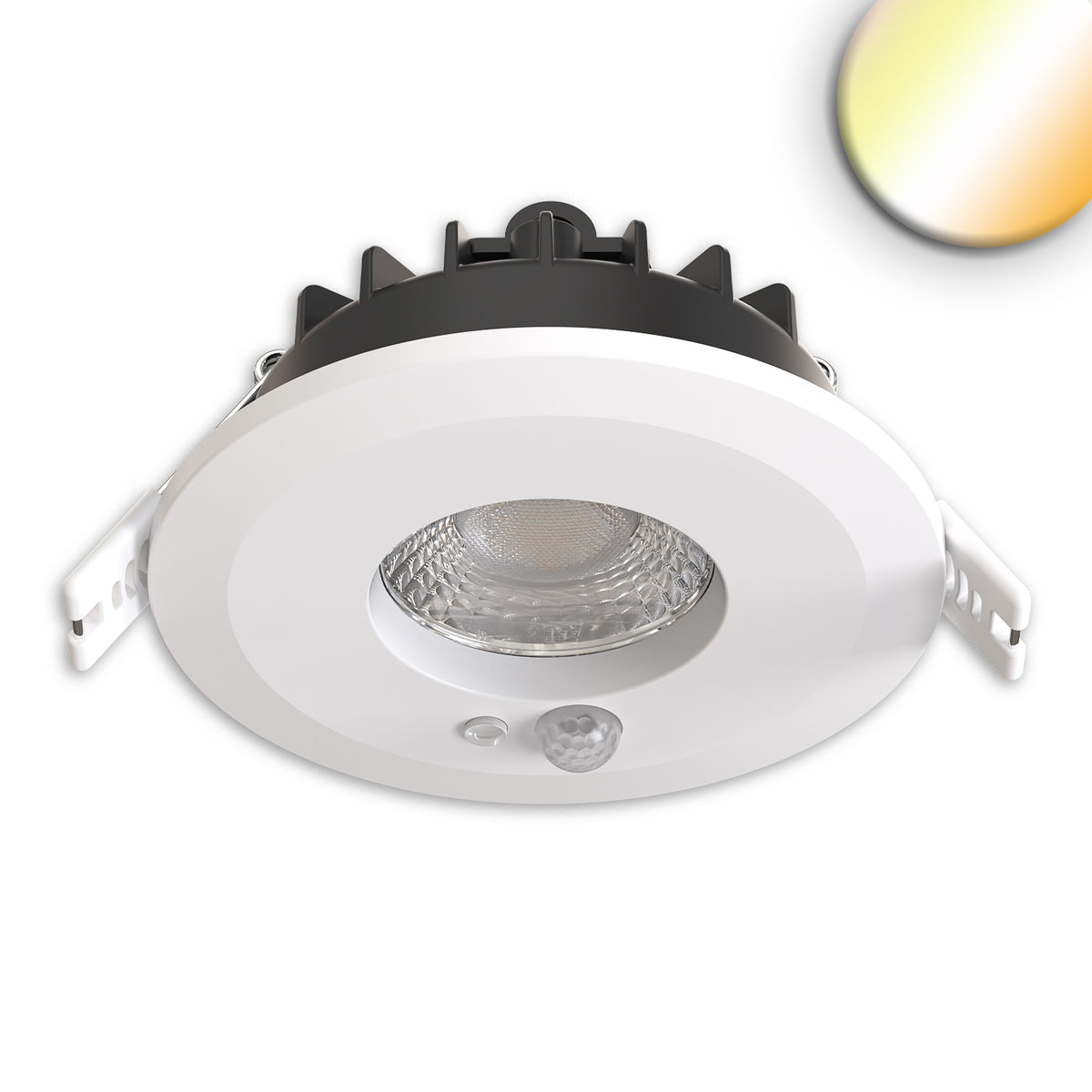 LED Einbaustrahler Vario-68 mit PIR-Sensor 6W, 60°, 2700|3000|4000|6000K, IP65, CRI90, weiß