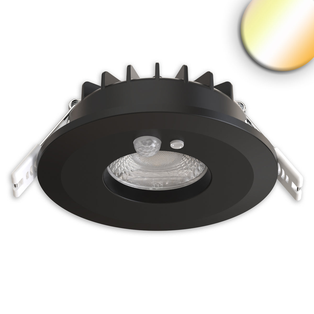 LED recessed spotlight Vario-68 with PIR sensor 6W, 60°, 2700|3000|4000|6000K, IP65, CRI90, black