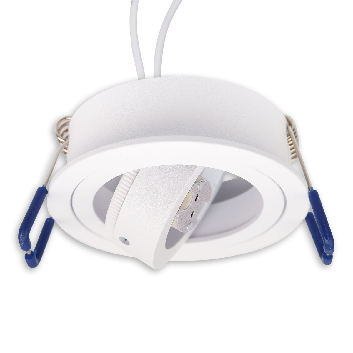 Mounting frame for MR11/GU10 mini spotlights, swiveling, round, white