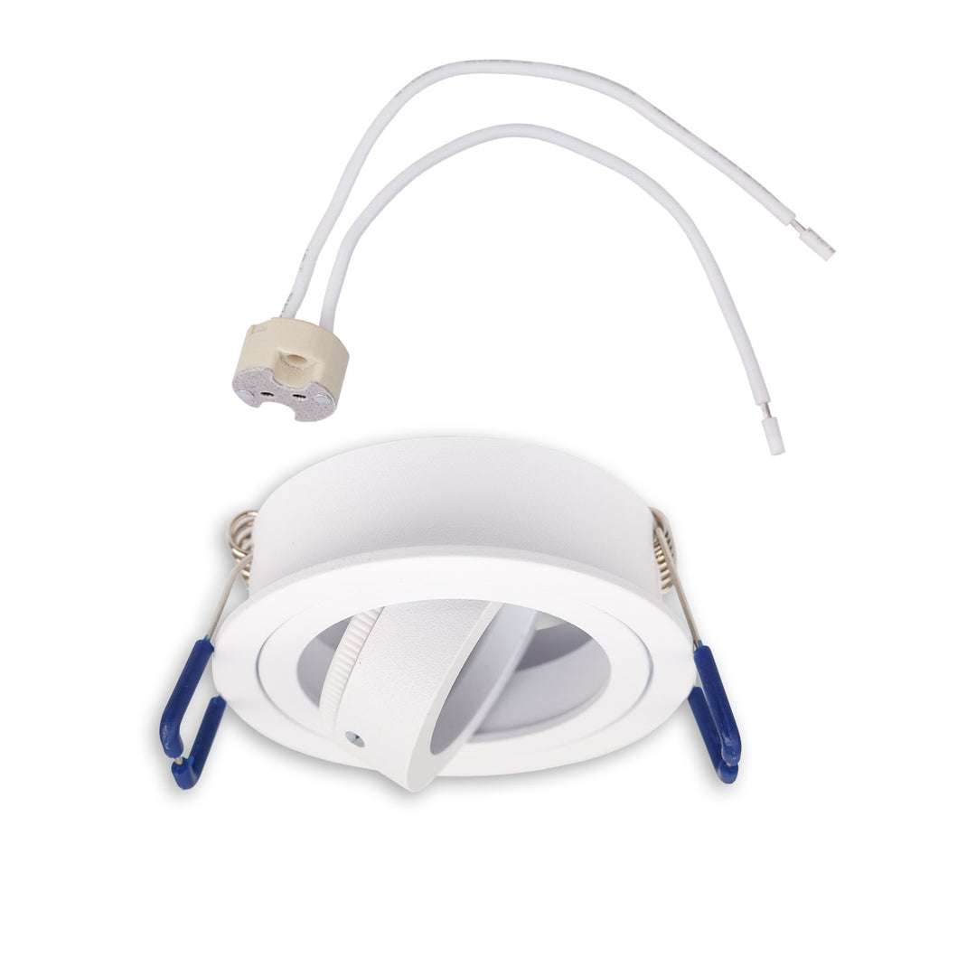 Mounting frame for MR11/GU10 mini spotlights, swiveling, round, white