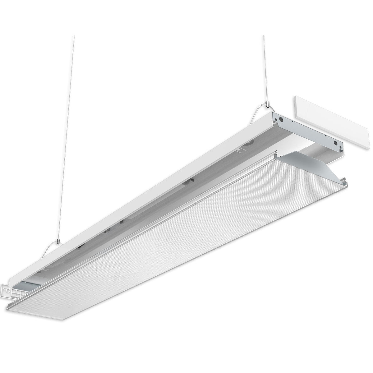 LED linear luminaire, 120x20cm, white, PowerSwitch 25|30|35|40W, UGR<19 2H/2H, 4000K, DALI dimmable