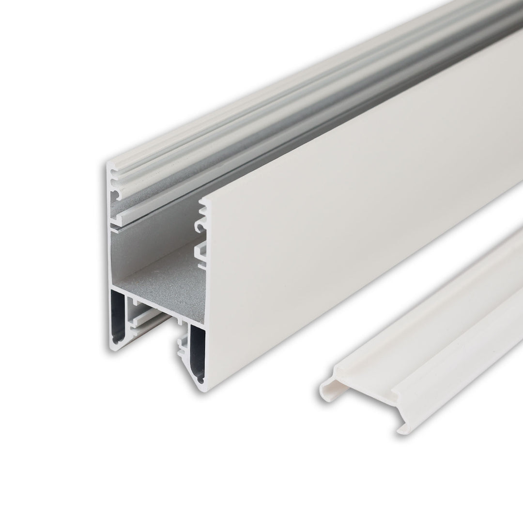 LED lighting profile HALON, aluminum, white RAL 9003, 300cm, cooling strip, clickable