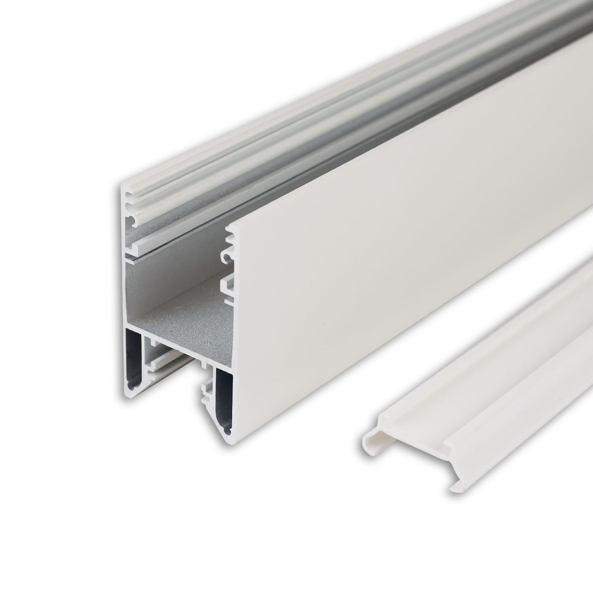 LED lighting profile HALON, aluminum, white RAL 9003, 300cm, cooling strip, clickable