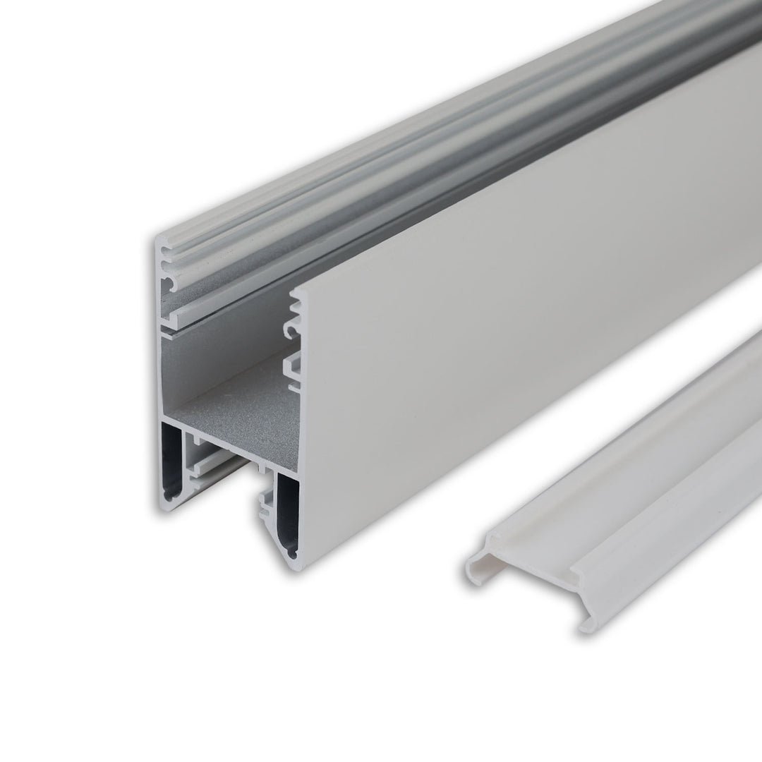 LED lighting profile HALON, aluminum, silver powder-coated, 200cm, with click-in cooling strip