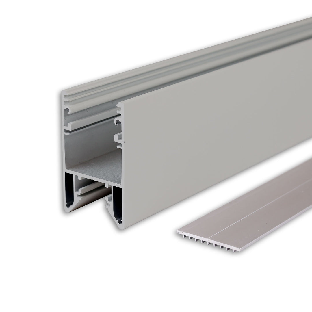 LED Leuchtenprofil HALON Aluminium silber pulverbeschichtet, 300cm, Kühlstreifen schiebbar