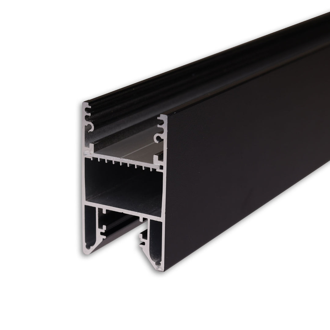 LED lighting profile HALON, aluminum, black RAL 9005, 300cm, sliding cooling strip