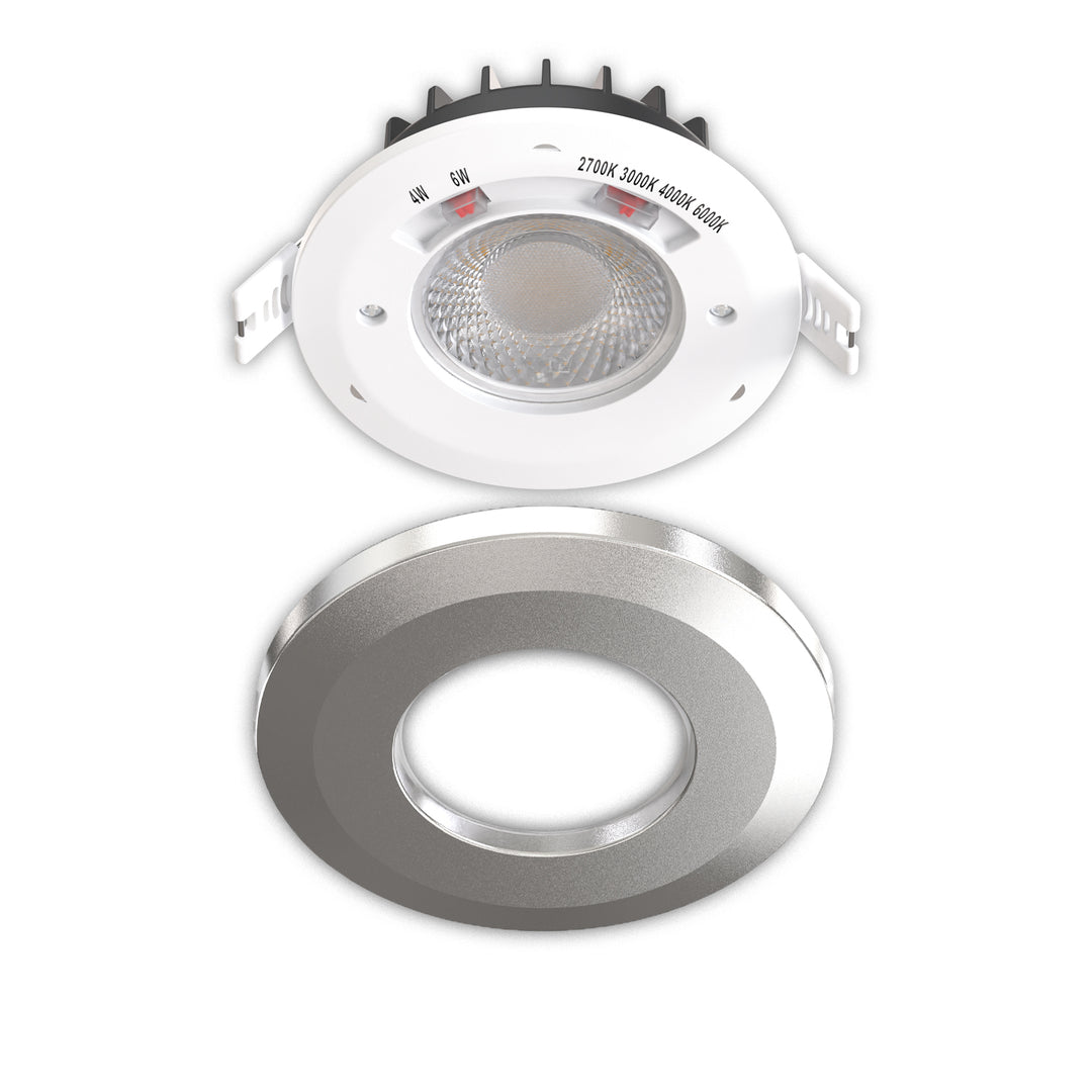 LED Einbaustrahler Vario-68, 6W, 60°, 2700|3000|4000|6000K, IP65, CRI90, chrom