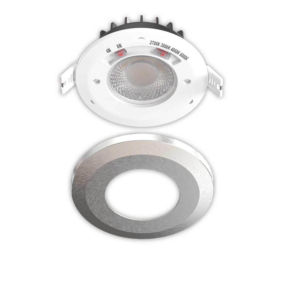 LED recessed spotlight Vario-68, 6W, 60°, 2700|3000|4000|6000K, IP65, CRI90, brushed nickel