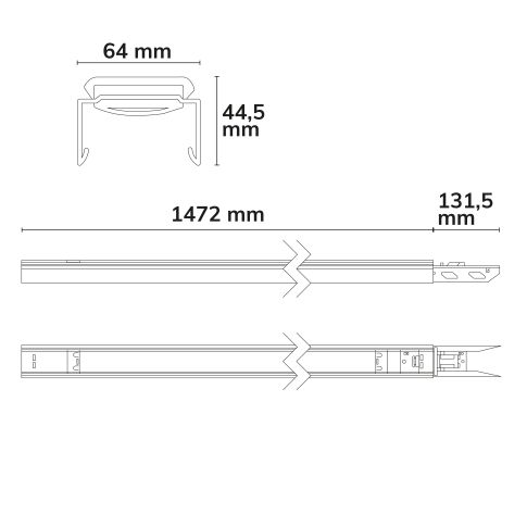 FastFix LED linear system R + R PRO beam mount including longitudinal connector, unwired