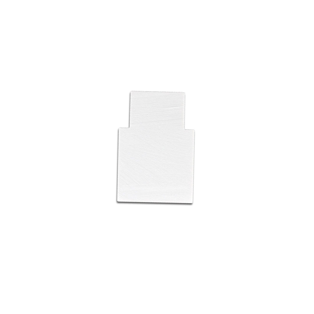 External end cap, white, for Track48 flat rail (H25) with translucent, recessed cover, 2 pieces