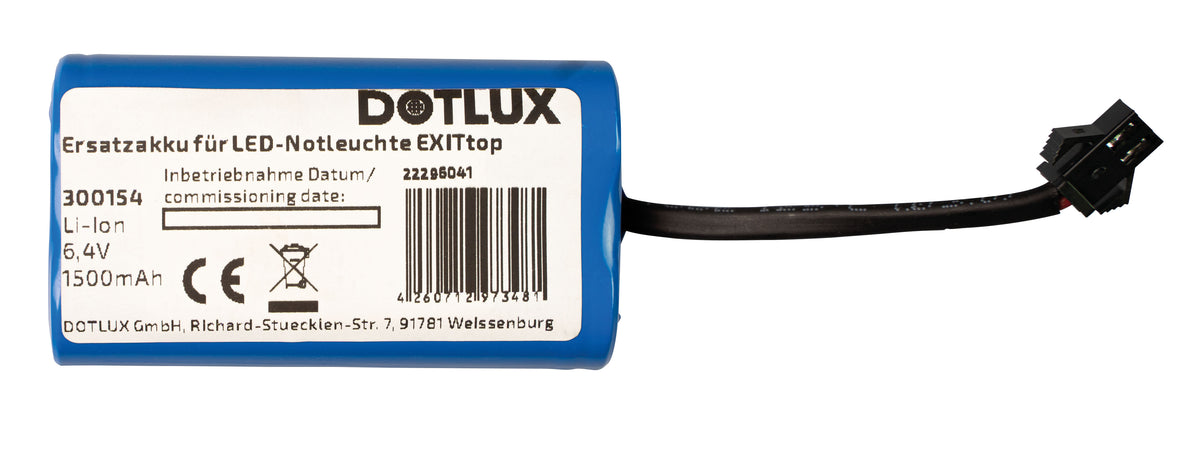 DOTLUX Ersatzakku für LED Notleuchte EXITtop 3679-1 3H