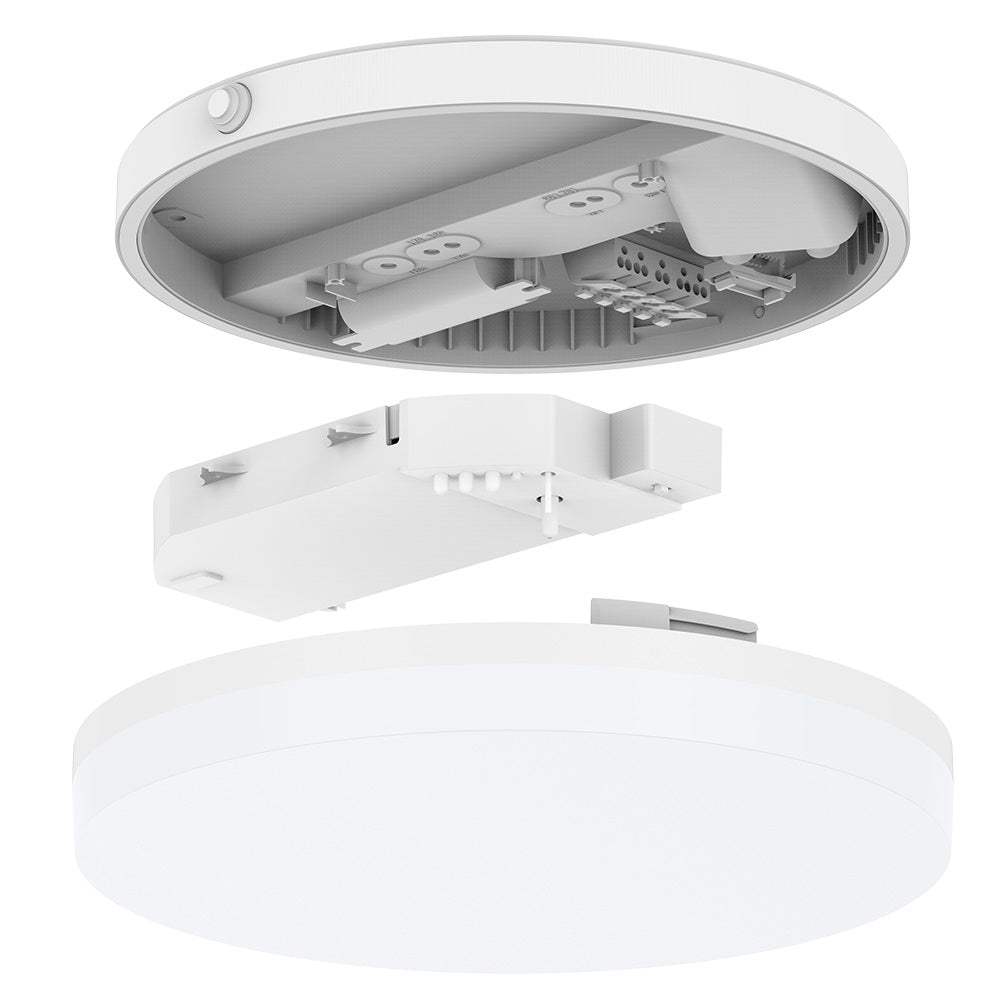 DOTLUX LED surface-mounted light SURFACEexit Ø300x62 22W 3000/4000/5700K COLORselect white with integrated battery