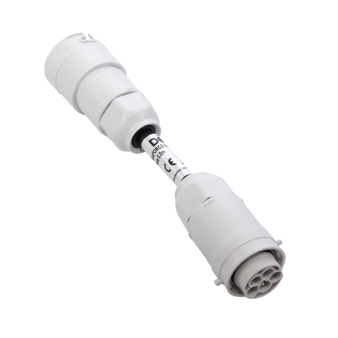 DOTLUX HIGHFORCE connection cable with automatic phase change, non-dimmable, 3-phase, 5-pole, 5x1.5mm², plug/socket, 0.2m