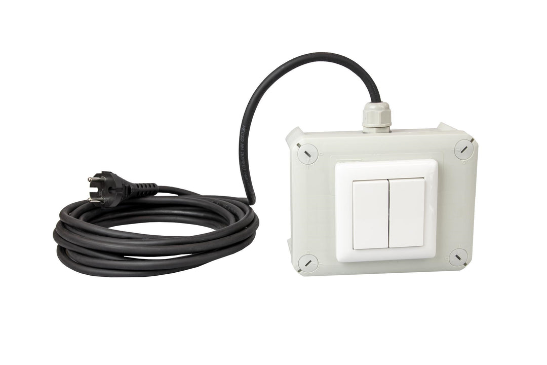 DOTLUX Radio Transmitter Unit with 4-way Push Button Mobile Version in Housing with 5m Cable and Schuko Plug