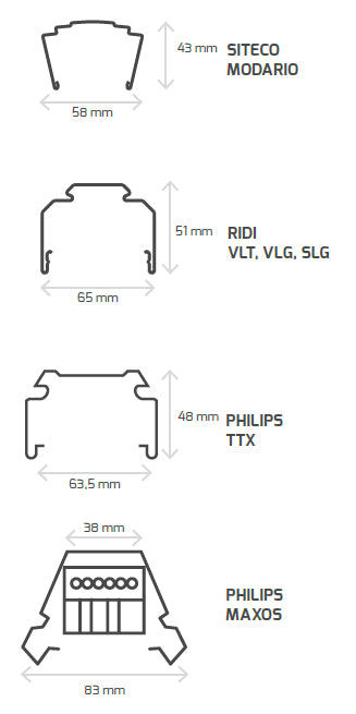 DOTLUX LED-Leuchteneinsatz LINEAlock 1437mm 25-75W 4000K dimmbar 1-10V 60*110°