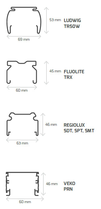 DOTLUX LED light insert LINEAlock 1437mm 25-75W 4000K dimmable 1-10V 90*110° with emergency light module