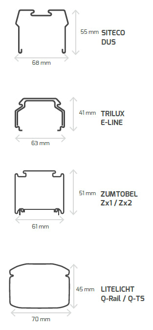DOTLUX LED light insert LINEAlock 1437mm 25-75W 4000K dimmable 1-10V 90*110° with emergency light module
