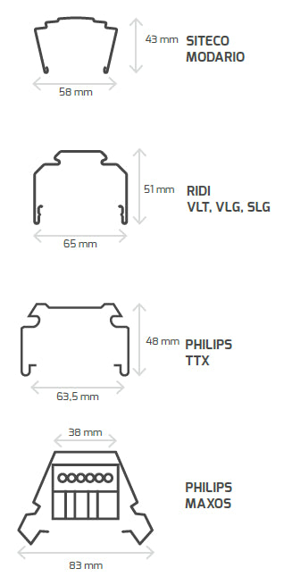 DOTLUX LED light insert LINEAlock 1437mm 25-75W 4000K dimmable 1-10V 90*110° with emergency light module