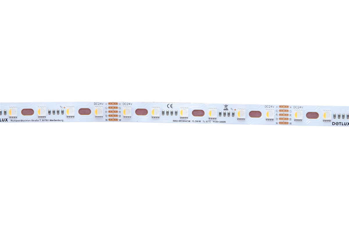 DOTLUX RGBW CURVE LED strip 96W 12mm IP20 5m roll incl. 50cm connection cable on both ends