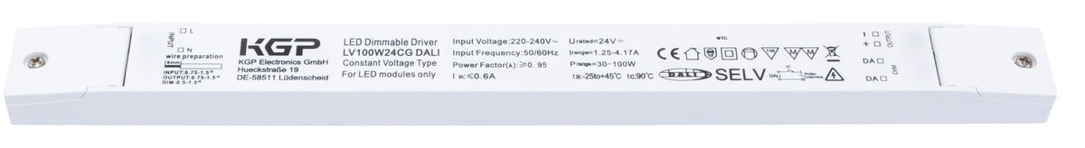 LED power supply CV 24V DC 30-100W 1.25-4.17A dimmable DALI-2 IP20 linear