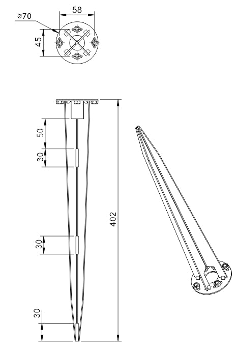 Ground spike for DOTLUX LED bollard lights WAY and CONEground