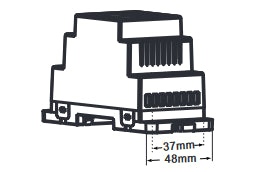 DOTLUX DMX receiver/dimmer with integrated stand-alone function, 4 channels, 12-24V DC, 4x5A, DIN rail mounting